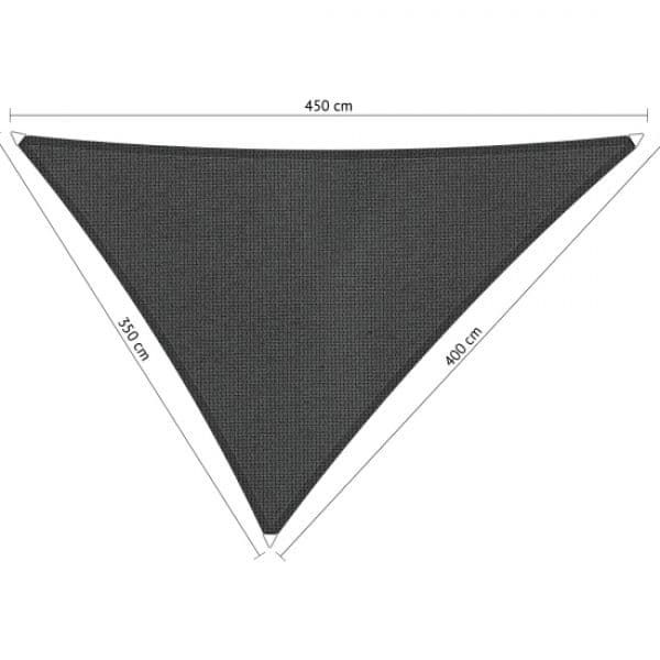 Schaduwdoek Carbon Black (achterkant) driehoek 350x400x450
