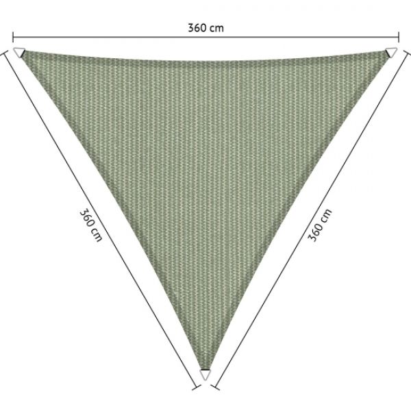 Schaduwdoek shadesail shadow comfort moonstone green 3,60x3,60x3,60 m