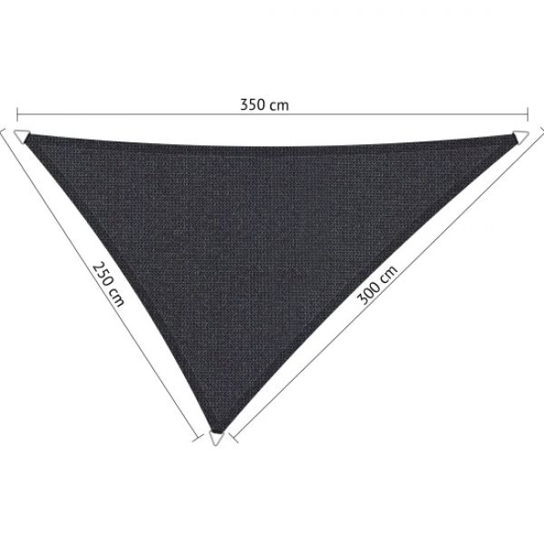 Schaduwdoek Carbon Black (voorkant) driehoek 250x300x350